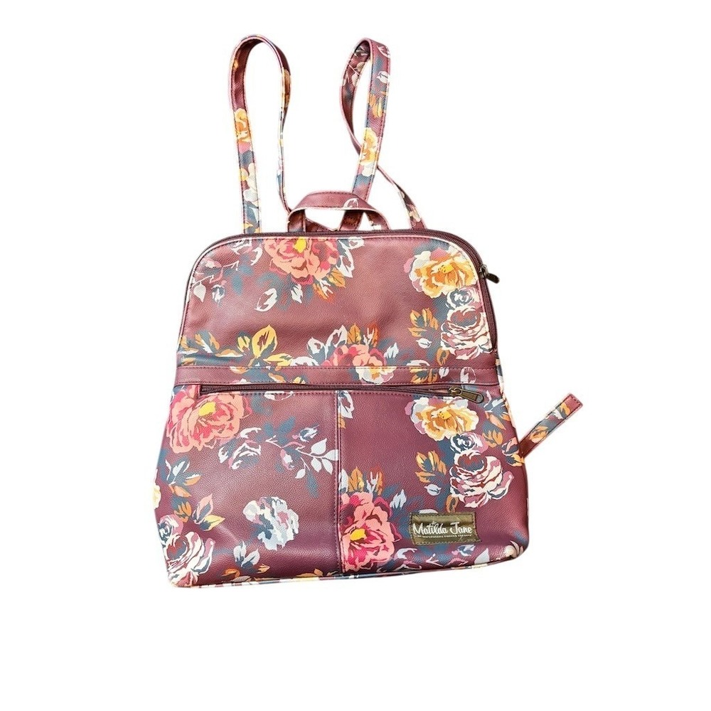 Matilda Jane Moments With You Plum Perfect Floral Mini Backpack Purse preppy
